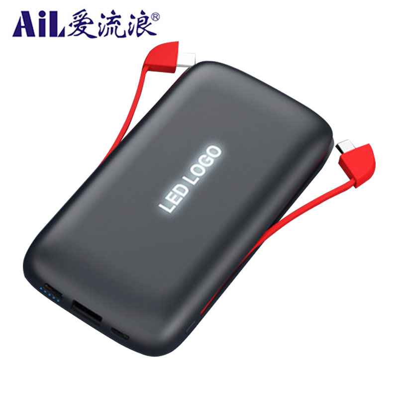 AiL S61 10000mAh suction cup power bank 10W wireless LED light up logo PD18W sucker power bank 