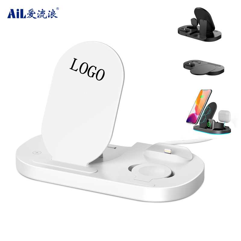 Z6 USB Qi 15W 10W Docking 3 in 1 Universal Wireless Charging Station for Airpod Iwatch Mobile Phone 