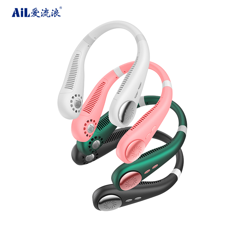 Q66 Hanging neck USB handheld outdoor handheld fan mini creative desktop office charging folding fan