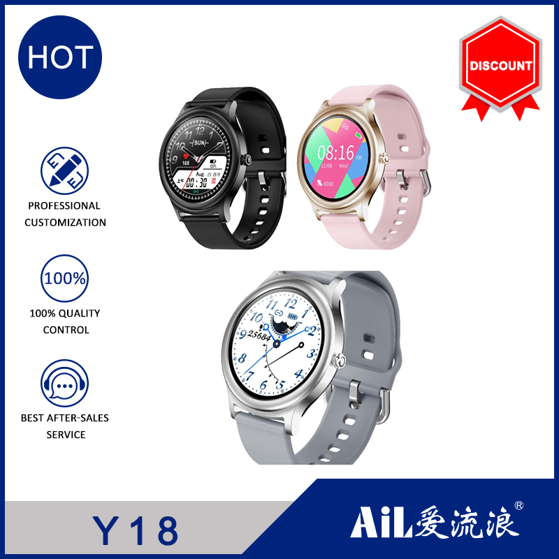 Y18 Full Touch Screen Bluetooth Blood Pressure Monitor Smart Watch Bracelet